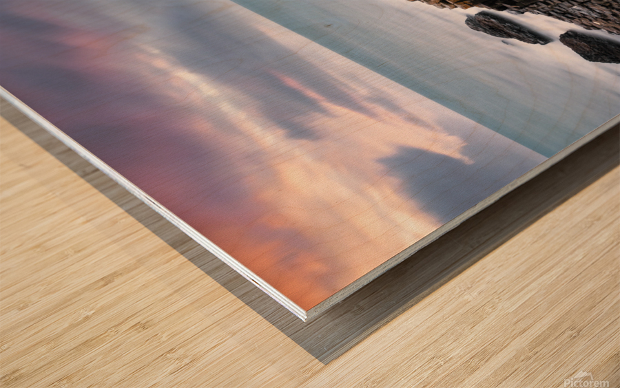 Giants Causeway Sunset Wood print