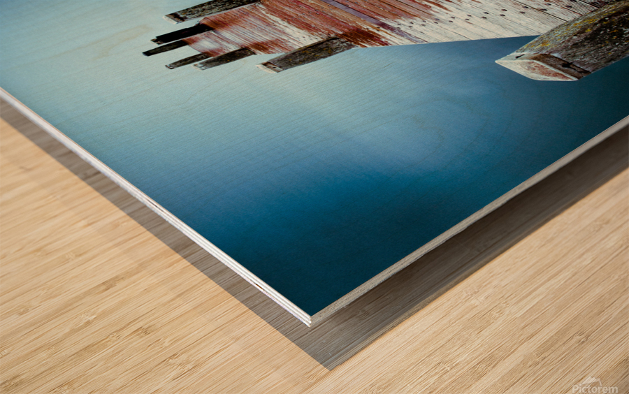 Water on the Jetty Wood print