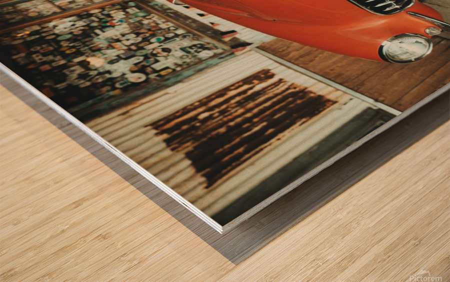 Route 66 Classic Corvette Wood print