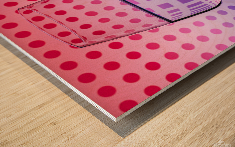 Circles and Squares Glass Wood print